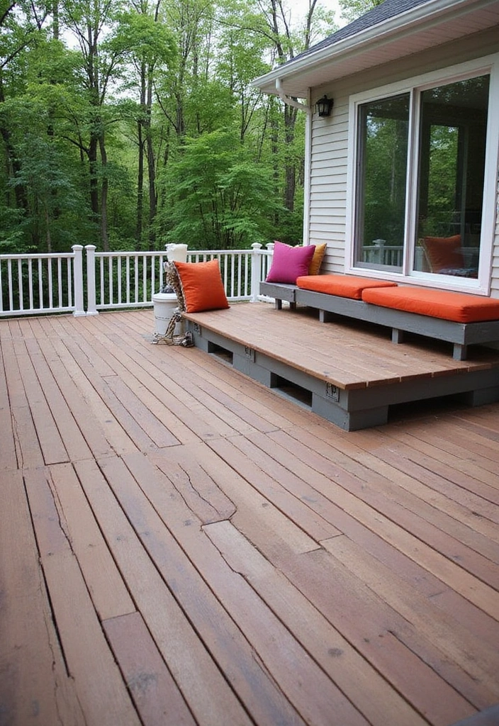 21 Beautiful Decks Ideas for Outdoor Living - 14. Deck with Integrated Seating