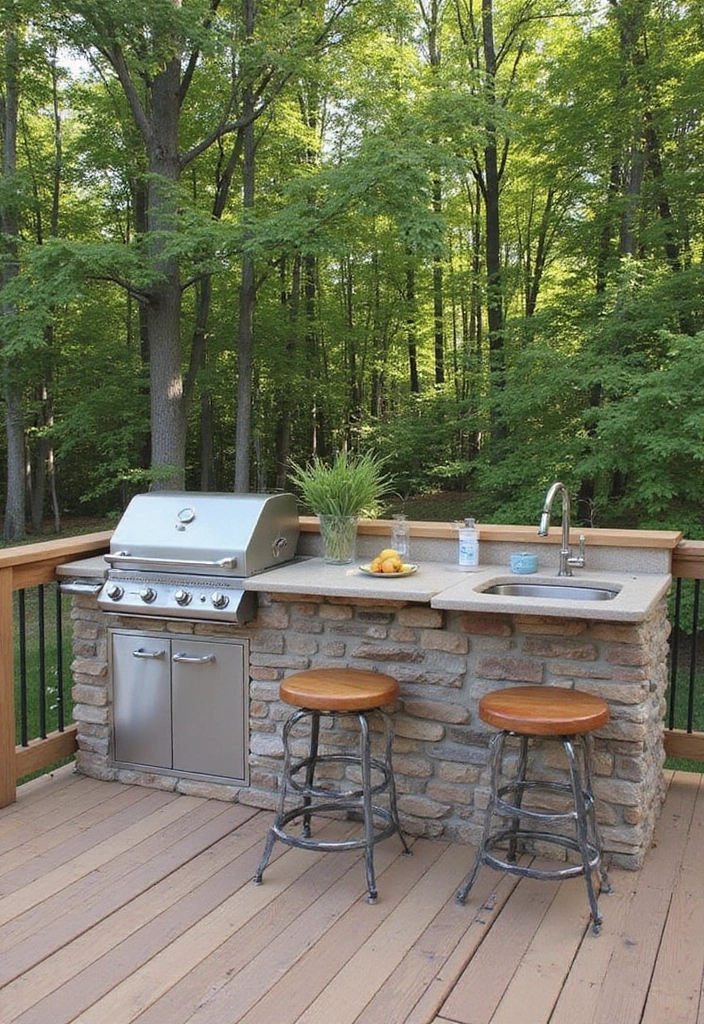 21 Beautiful Decks Ideas for Outdoor Living - 18. Deck with Outdoor Kitchen