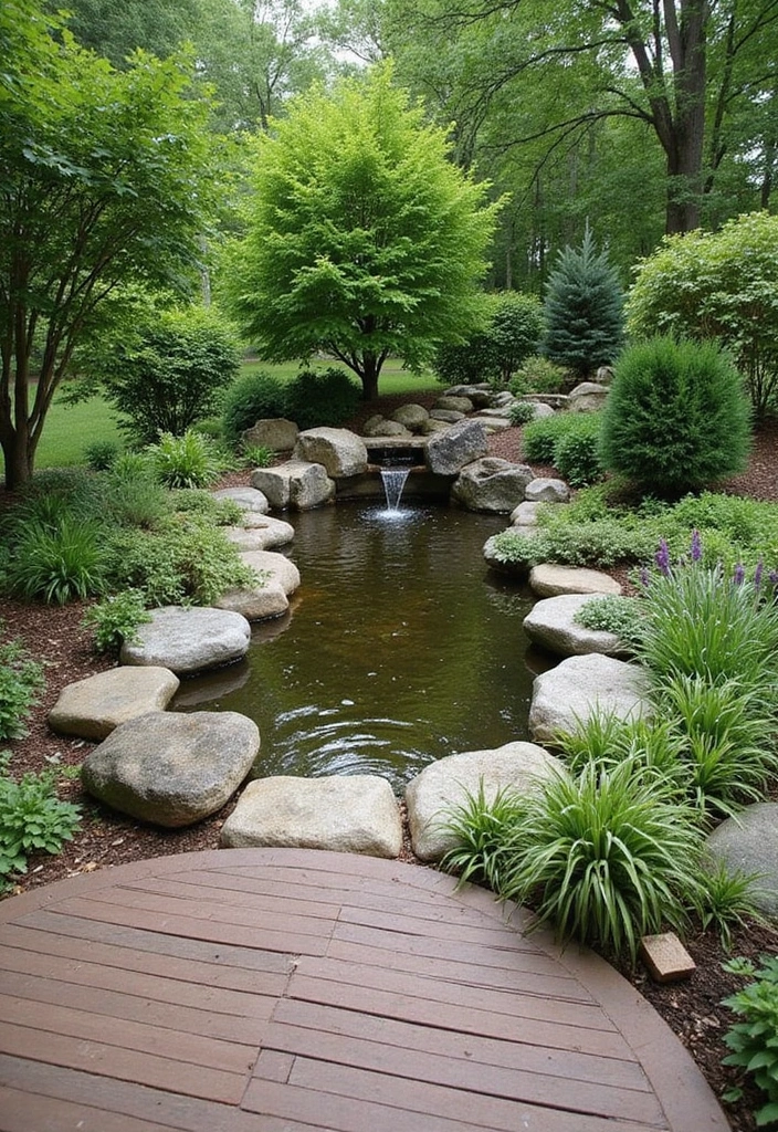 21 Beautiful Decks Ideas for Outdoor Living - 20. Deck with Water Feature