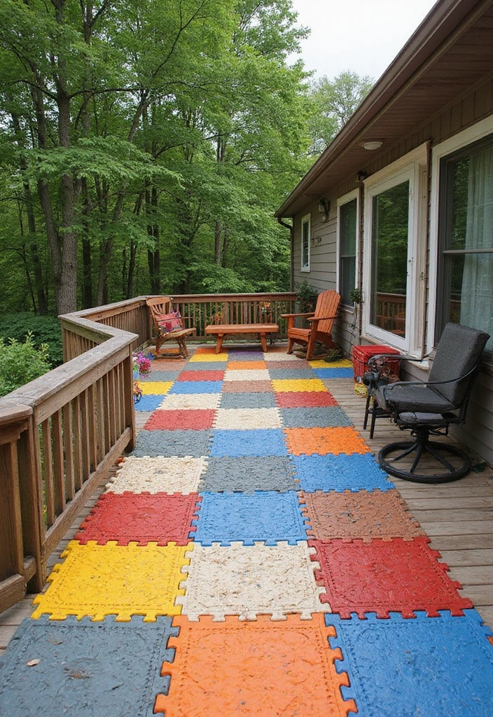 21 Beautiful Decks Ideas for Outdoor Living - 21. Deck with Unique Flooring
