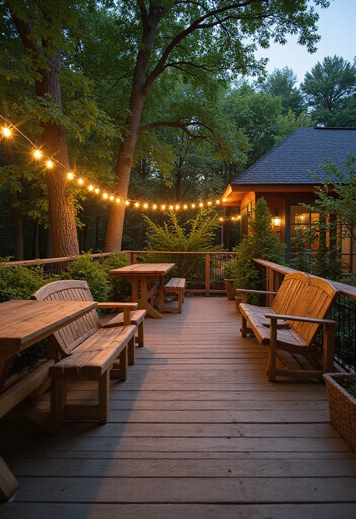 21 Beautiful Decks Ideas for Outdoor Living - 5. Eco-Friendly Deck with Solar Lighting