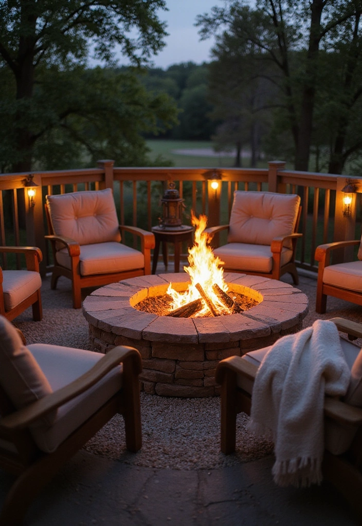 21 Beautiful Decks Ideas for Outdoor Living - 9. Cozy Fire Pit Area
