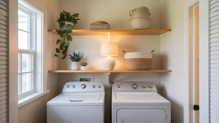 19 Over Washer and Dryer Shelf Ideas