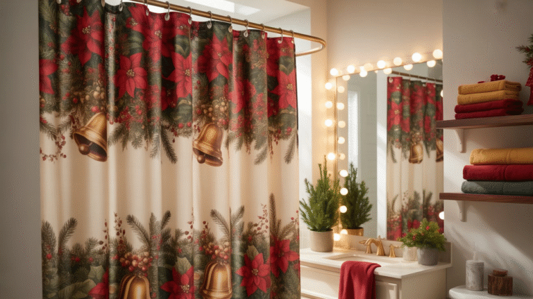 21 Christmas Bathroom Curtains Ideas