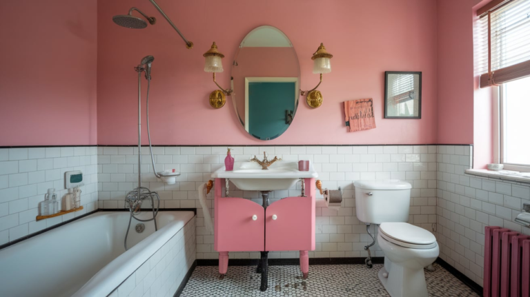 24 Pink Retro Bathroom Ideas
