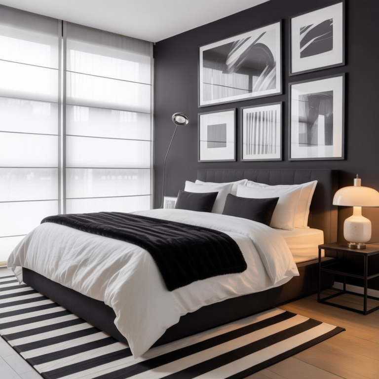 24 Black and White Bedroom Ideas