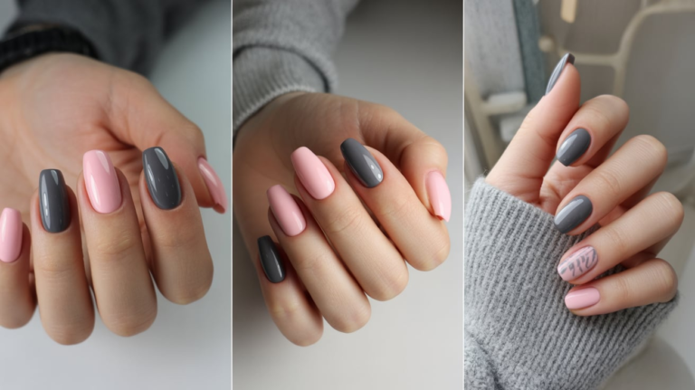 21 Pink and Grey Nail Ideas That Dazzle
