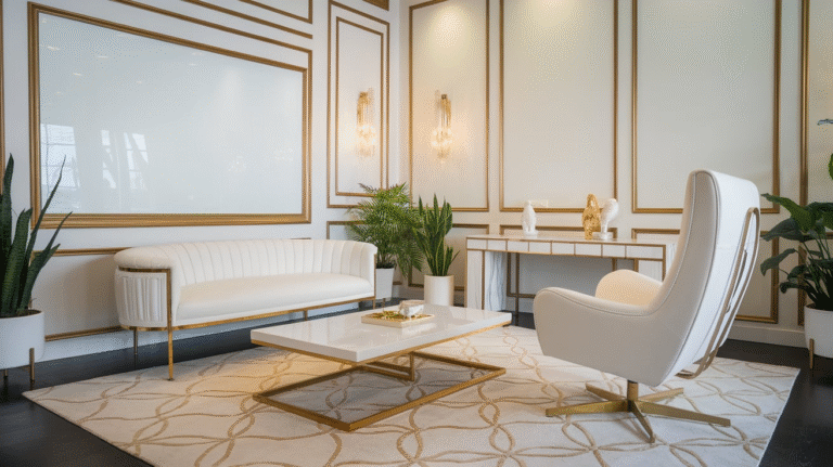 31 Luxurious White and Gold Office Ideas